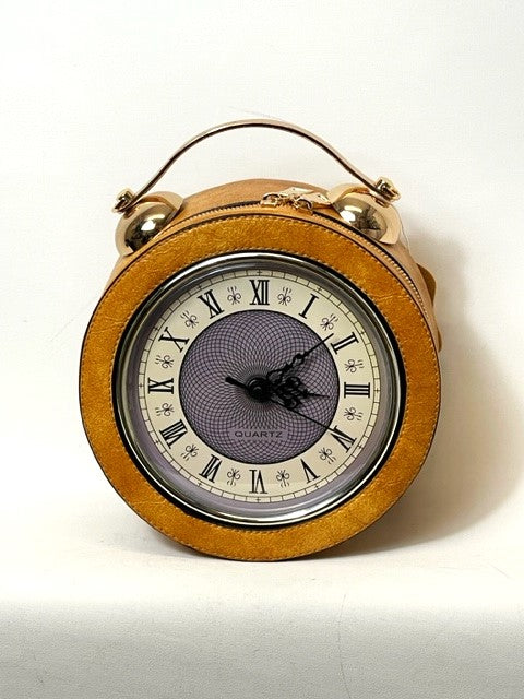 Working Round Vintage Clock Handbag with Long strap