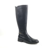 Long Black Boot Full length Side zip with Elasticated Upper