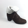 Coffee colour Suede Ankle Boot Lace up