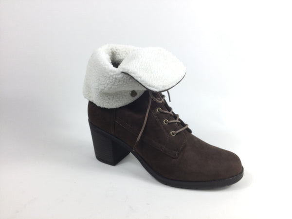 Coffee colour Suede Ankle Boot Lace up